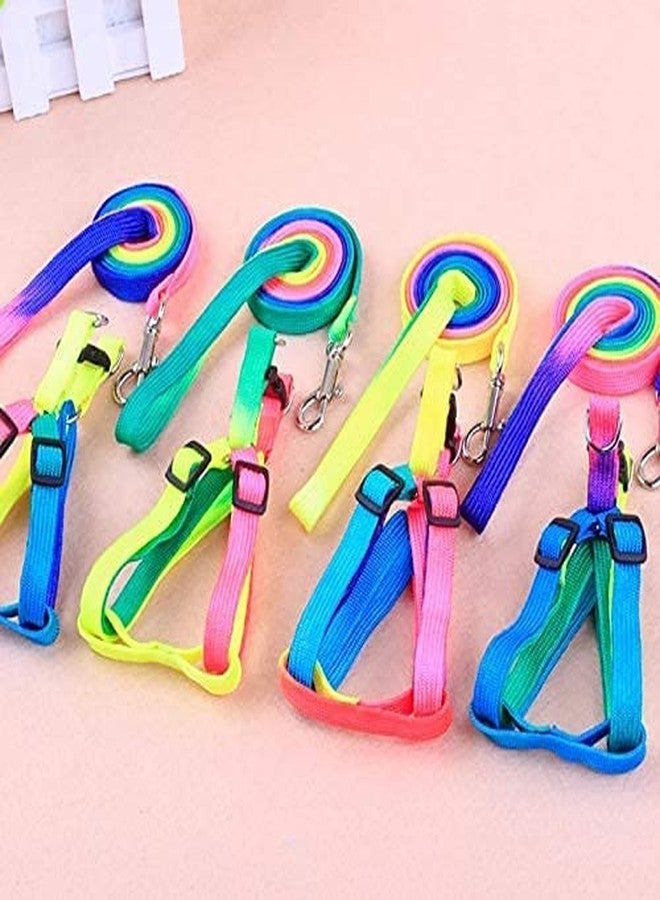 Pups&Pets Rainbow Color Puppy Harness & Leash Set Small Dog Harness Leash Size 15 MM (Harness + Leash) - Image 2